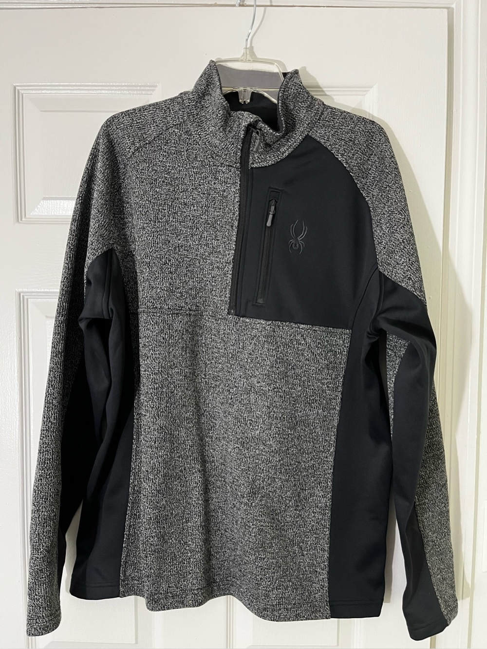 Spyder Heather Gray and Black Quarter-Zip Performance Jacket